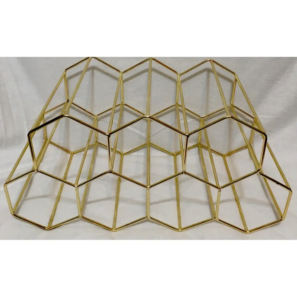 MCM Gold Wine Rack Freestanding Bottle Holder, 7 Bottle Capacity